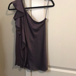 Limited one shoulder purple ruffle top